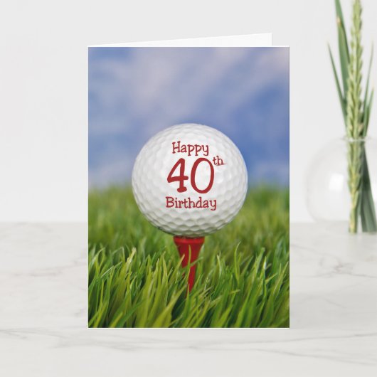 40. Geburtstag Golf Ball Karte (Vorderseite)