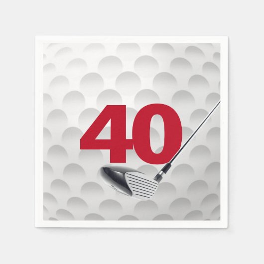 40. Geburtstag Golf Ball Serviette (Vorderseite)