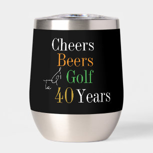 40. Geburtstag Golf Cheers Beers Black Gold Party