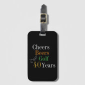 40. Geburtstag Golf Cheers Beers Gepäckanhänger (Vorderseite Vertikal)