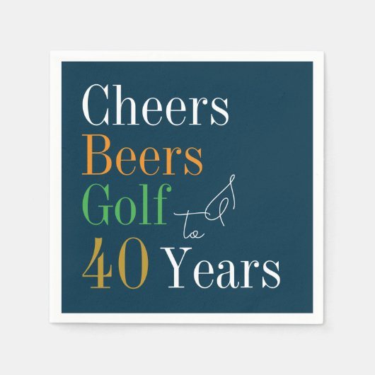 40. Geburtstag Golf Cheers Beers Green Serviette (Vorderseite)