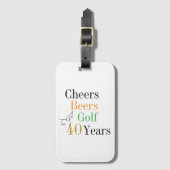 40. Geburtstag Golf Cheers Biere Minimal Gepäckanhänger (Vorderseite Vertikal)