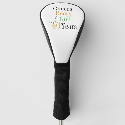 40. Geburtstag Golf Cheers Biere Minimal Headcover (Vorderseite)