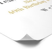 40. Geburtstag Golf Cheers Biere Minimaler Empfang Poster (Ecke)