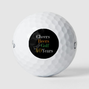 40. Geburtstag Golf Cheers und Beers Schwarz und G Golfball