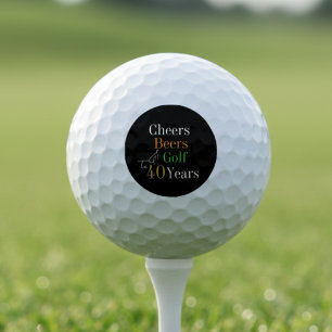 40. Geburtstag Golf Cheers und Biere Black and Gol Golfball