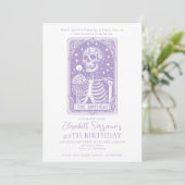 40. Geburtstag Gotisches Tarot Lavender Einladung (Stehend Vorderseite)