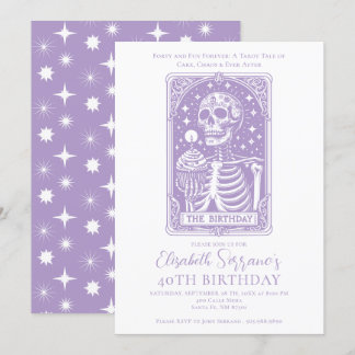 40. Geburtstag Gotisches Tarot Lavender Einladung