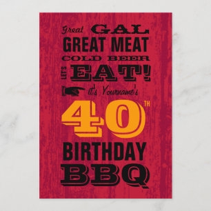 40. Geburtstag GRILLEN Grill Out Einladung