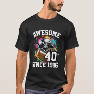 40. Geburtstag Großartig Seit 1986 Fußball Bunt T-Shirt