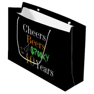 40. Geburtstag Halloween Cheers Biere Spooky Party Große Geschenktüte