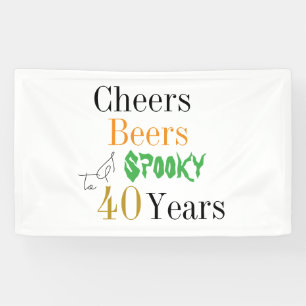 40. Geburtstag Halloween Cheers Spooky Party Banner