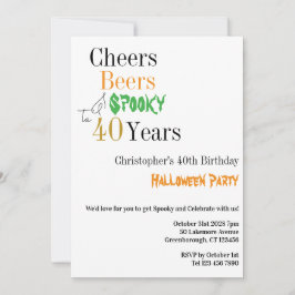40. Geburtstag Halloween Cheers Spooky Party Einladung