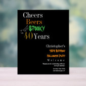 40. Geburtstag Halloween Spooky Party Willkommen Acrylschild (Neutral)