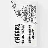 40. Geburtstag handgezogener Champagner Vinyl Bann Banner (Vertikal)