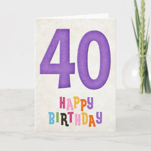 40. Geburtstag Happy Birthday Card Design 2 Karte