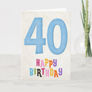 40. Geburtstag Happy Birthday Card Design Karte