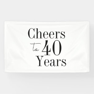 40. Geburtstag Heißt bis 40 Jahre Schwarz-weißes P Banner
