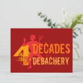 40. Geburtstag - Hölle einer Party Einladung (Stehend Vorderseite)