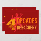 40. Geburtstag - Hölle einer Party Einladung (Vorne/Hinten)