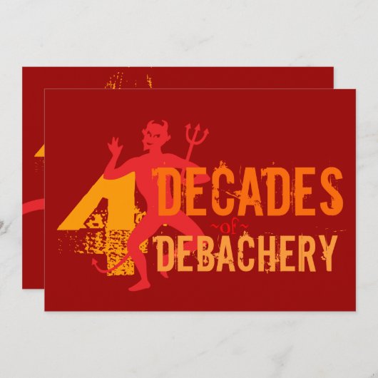 40. Geburtstag - Hölle einer Party Einladung (Vorne/Hinten)