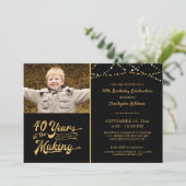 40. Geburtstag im MAKING Black and Gold Einladung (Stehend Vorderseite)