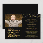 40. Geburtstag im MAKING Black and Gold Einladung (Vorne/Hinten)