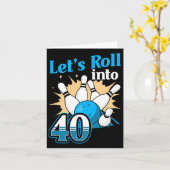 40. Geburtstag in 40 Bowling Karte (Gelbe Blume)