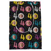 40. Geburtstag individualisiertes Foto Mittlere Geschenktüte (Vorderseite)