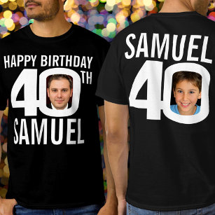 40. Geburtstag individuelle Name Fotovorlage weiß T-Shirt