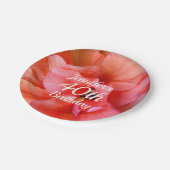 40. Geburtstag Individuelle Name Tropische Blume F Pappteller (Schrägansicht)