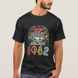 40. Geburtstag Januar 1982 Dekoration Männer Fraue T-Shirt