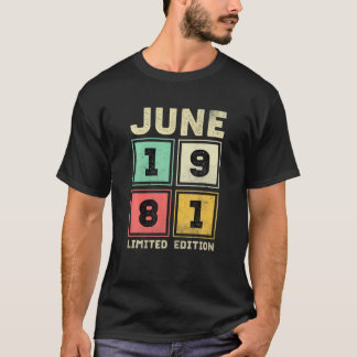 40. Geburtstag Juni Vintage 1981 40 Jahre T-Shirt