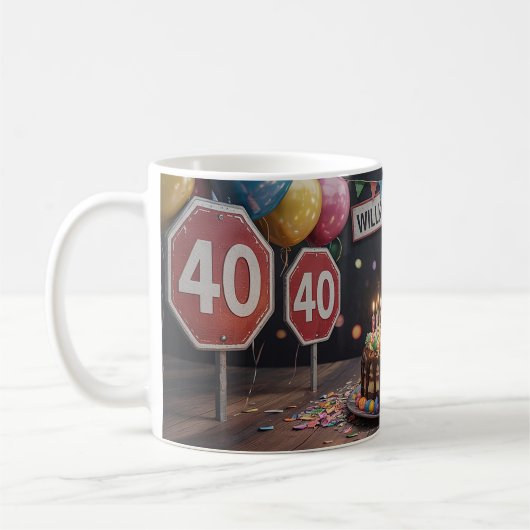 40 Geburtstag Kaffeetasse (Links)