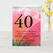 40. Geburtstag Karte (Gelbe Blume)