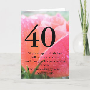 40. Geburtstag Karte