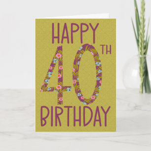 40. Geburtstag Karte