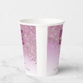 40. Geburtstag Klasse Falling Rose Gold Glitzer Pappbecher (Rechts)