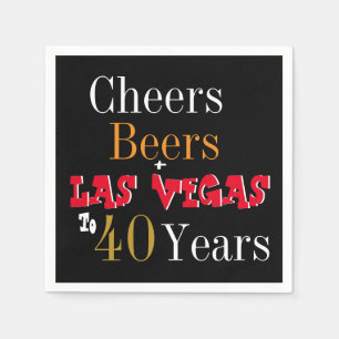 40. Geburtstag Las Vegas Cheers and Biere Party Serviette