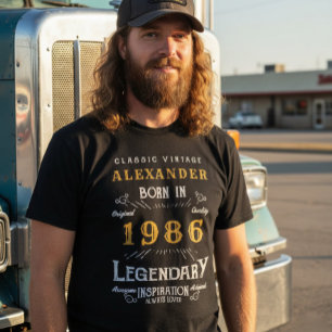 40. Geburtstag Legendär seit 1986 Schwarz T-Shirt