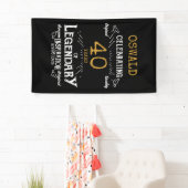 40. Geburtstag Legendary Black Gold Retro Banner (Insitu)