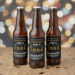 40. Geburtstag Legende Geboren 1986 Vintage Schwar Bierflaschenetikett