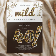 40. Geburtstag Leopard Foil Ballon Script