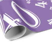 40. Geburtstag Lila- und Weißnummernmuster 40 Geschenkpapier (Rolleneckpunkt)