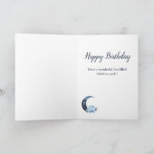 40. Geburtstag Lotus Blume Blue Karte (Innenseite)