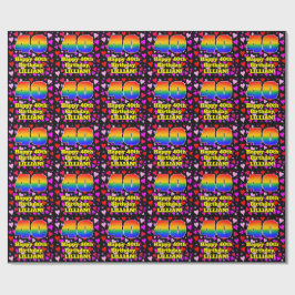 40. Geburtstag: Loving Hearts Pattern, Regenbogen Geschenkpapier