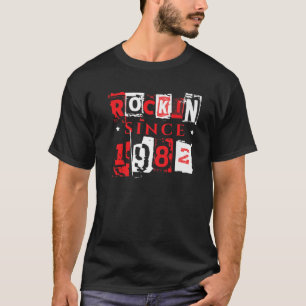 40. Geburtstag Lustig Rockin' Seit 1982 Vintage Pu T-Shirt