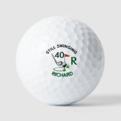 40. Geburtstag Männer Monogramm Name Golfball (Vorderseite)