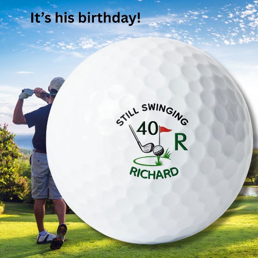 40. Geburtstag Männer Monogramm Name Golfball