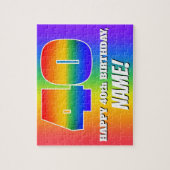40. Geburtstag — mehrfarbiges Regenbogenmuster "40 Puzzle (Vertikal)
